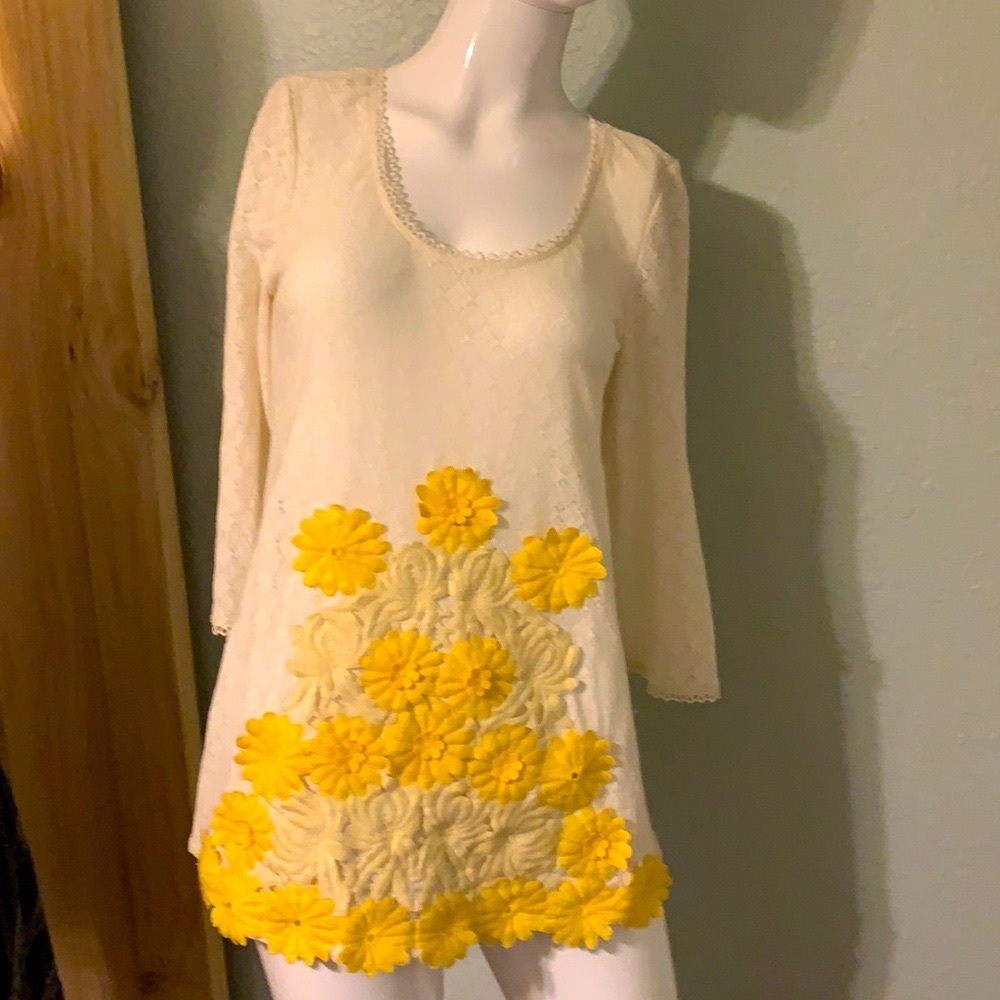 Free People Folk Boho Embroidered Hippie Floral Festival Concert Oversiz…